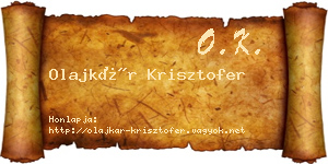 Olajkár Krisztofer névjegykártya